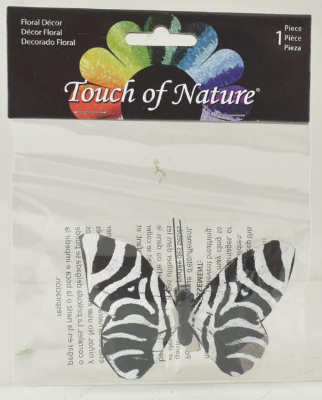 3'' BLACK and White Feather Butterfly Zebra Print