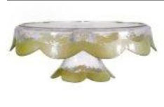 Glass Footed Cake Stand / Chip Dip Set Green