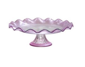 Glass Footed PLATE / Stand Pink