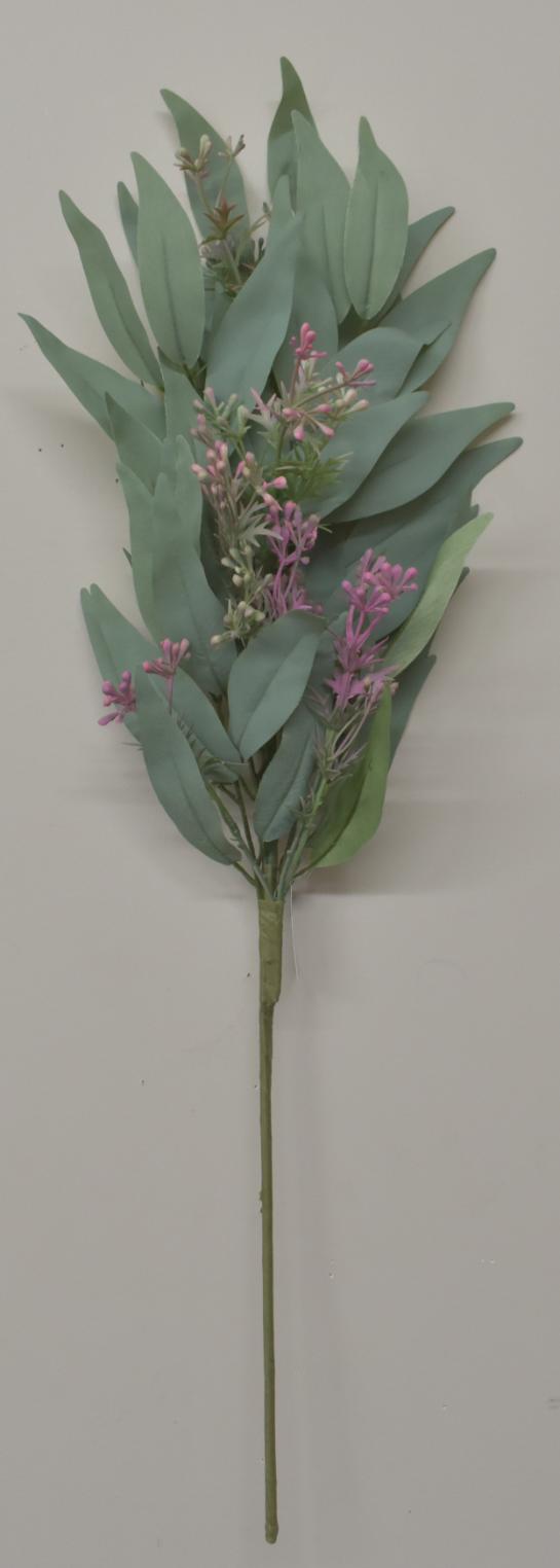 Blade Eucalyptus and Flower Spray Pink & Green