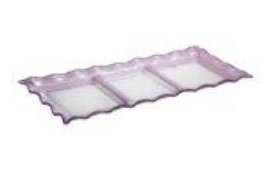 Glass Sectioned PLATE / Tray Pink
