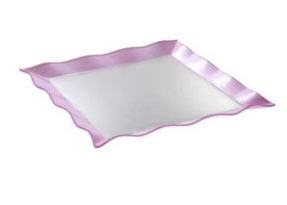 Glass Square PLATE / Tray Pink