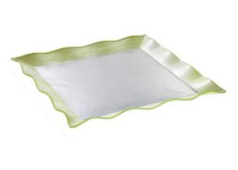 Glass Square PLATE / Tray Green