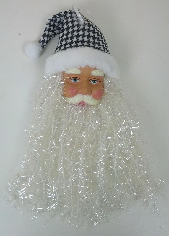 Large Santa Ornament Houndstooth Pattern