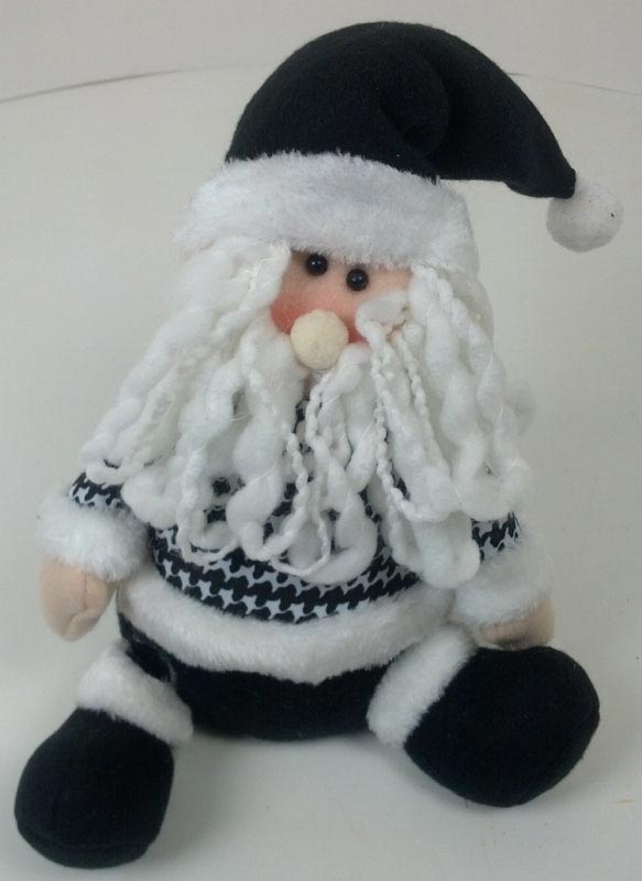 Plush Santa Houndstooth Pattern