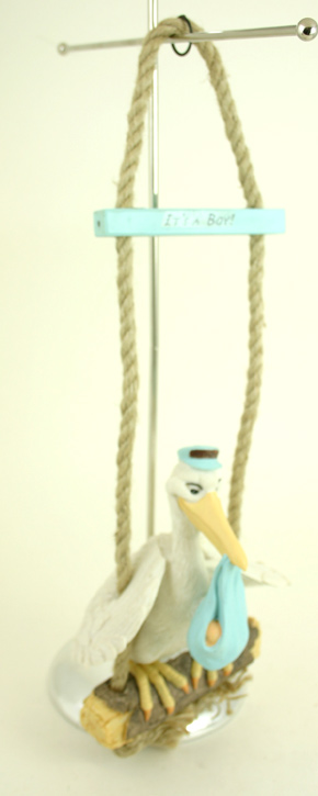 It's A Boy Stork Hanging Decor