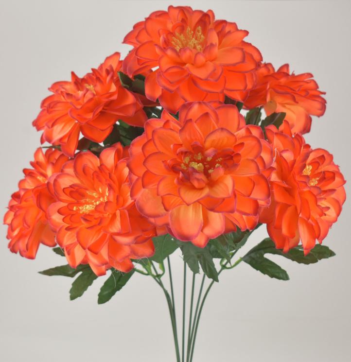 SATIN Zinnia Bush Flame Orange