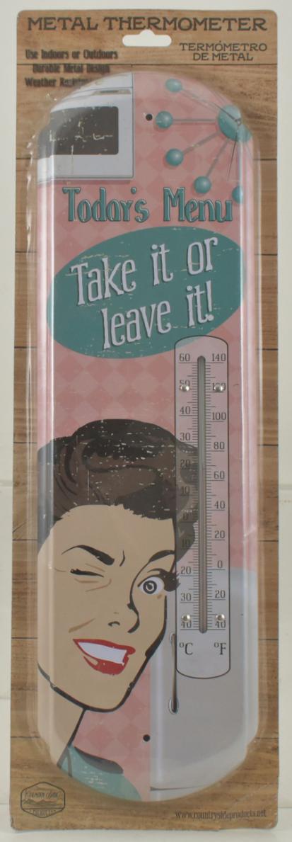 ''Today's Menu'' Metal Thermometer