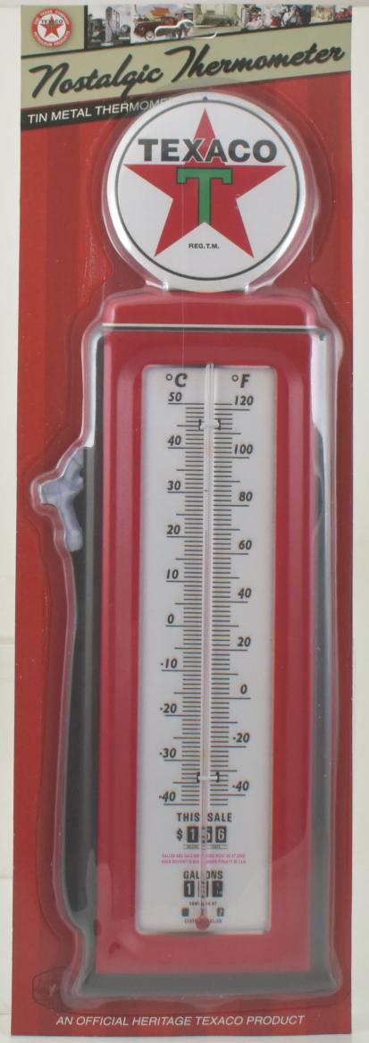 Texaco Gas Pump Metal Thermometer