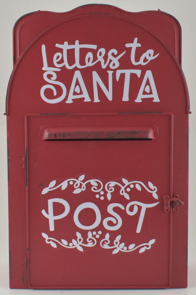 Santa Tin Mail Box Red