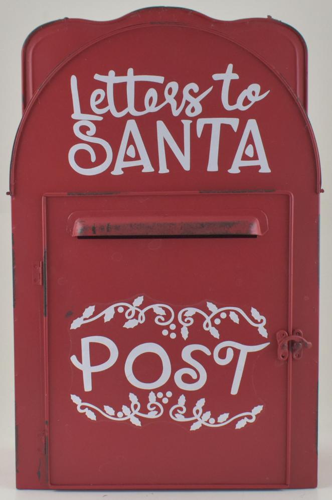 Santa Tin Mail Box RED