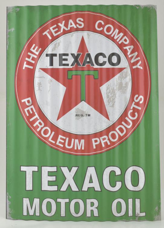 Texaco Tin Corrugated Sign - Metal