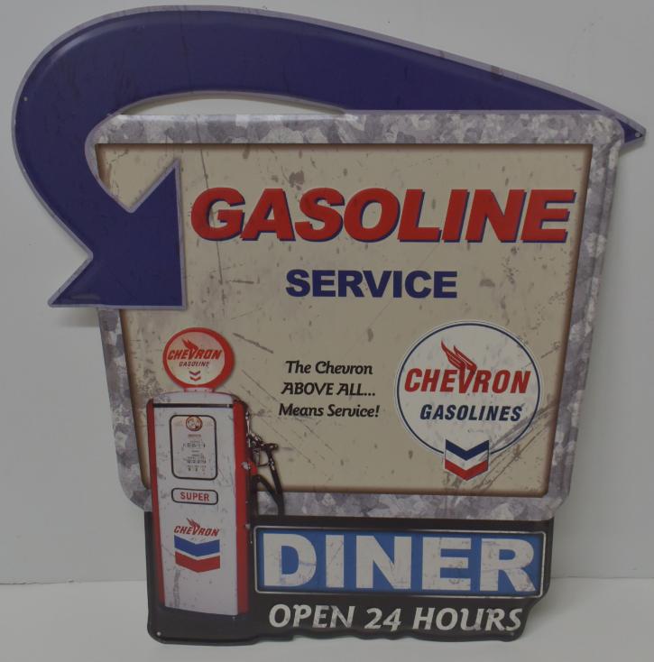 Chevron Gasoline Metal Sign