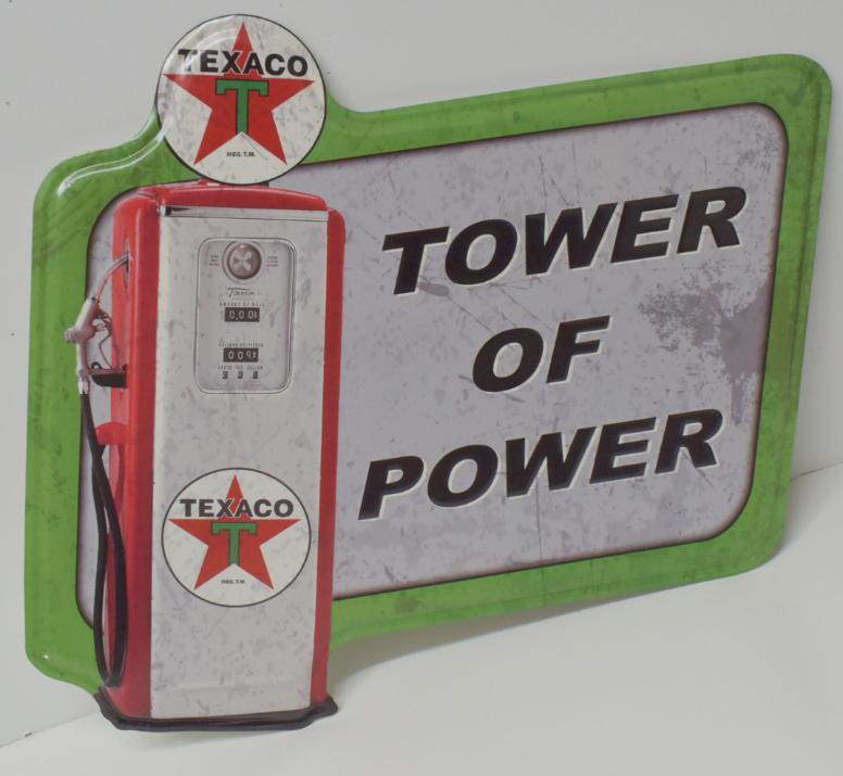Texaco Tower of Power Metal SIGN