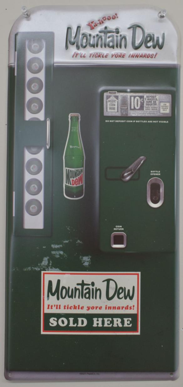 Mountain Dew Drink Machine Sign - Metal