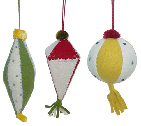 Fabric TOY Ornament - 3 assorted