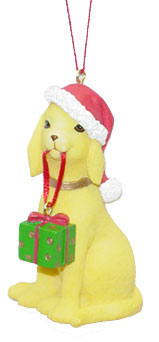 Dog with Gift Ornament
