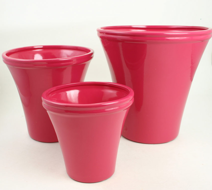 Set of 3 Planter / VASE Dark Pink