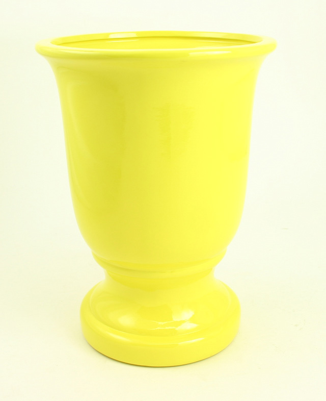 Yellow Urn Style Ceramic VASE