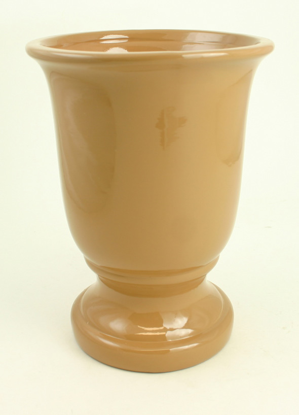 Tan Urn Style Ceramic Planter / VASE