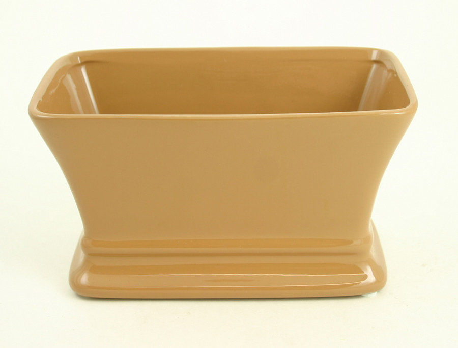 Tan Oblong Planter / VASE