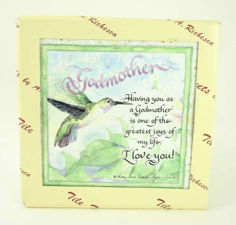 A. Richesca Godmother HUMMINGBIRD Tile Trivet