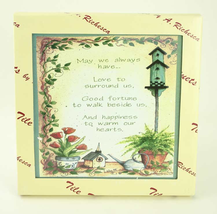 A. Richesca May We Always Have Love BIRDHOUSE Tile Trivet