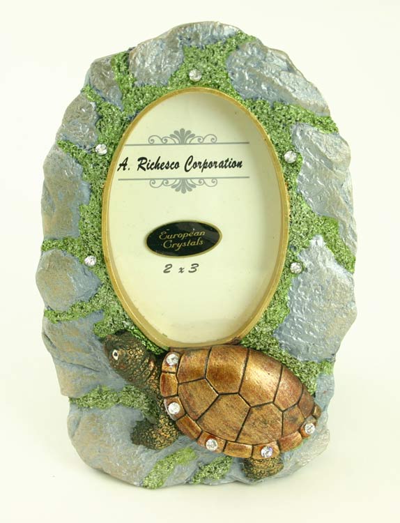 A. Richesca Turtle Photo FRAME with European Crystals