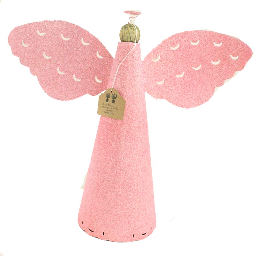 Pink Metal Glitter Angel 18''