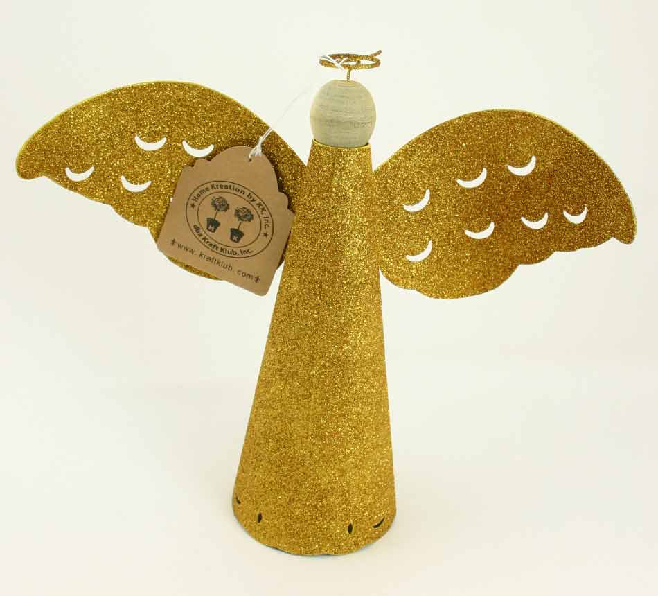 GOLD Metal Glitter Angel 10.5''