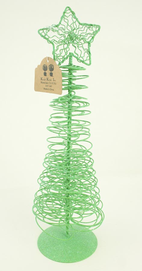 Green Glitter Wire CHRISTMAS Tree 15''