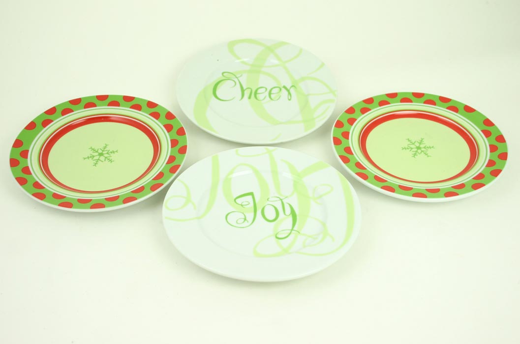 Joy / Cheer CHRISTMAS Plates 6''