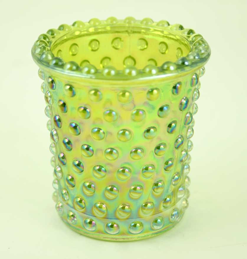 Green Hobnail VOTIVE CANDLE Holder