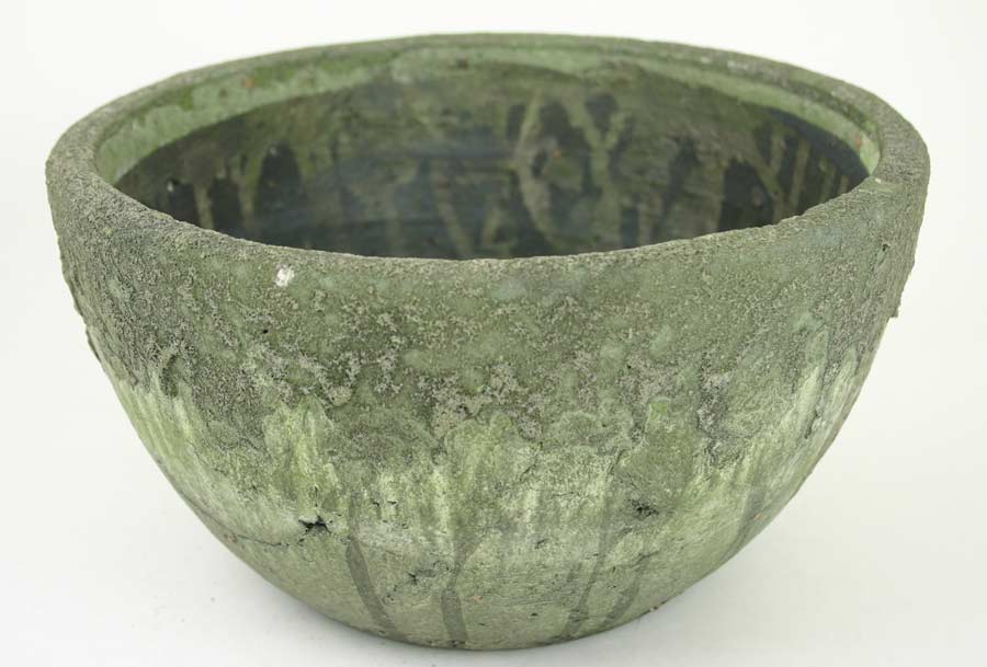 Green Moss Bowl Style Concrete Vase