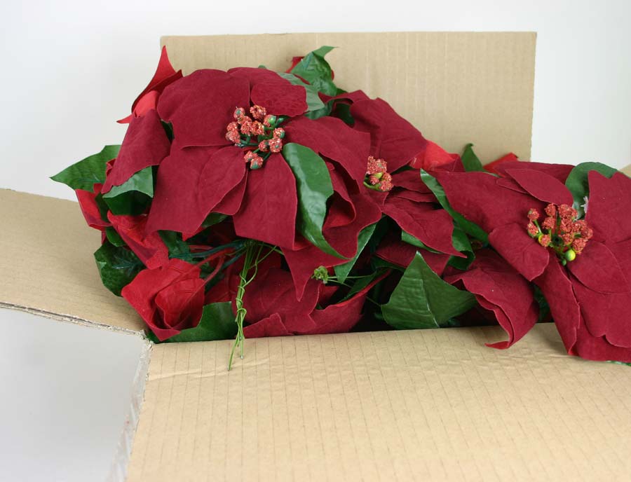 Red Poinsettia Pick Bulk Box of 25