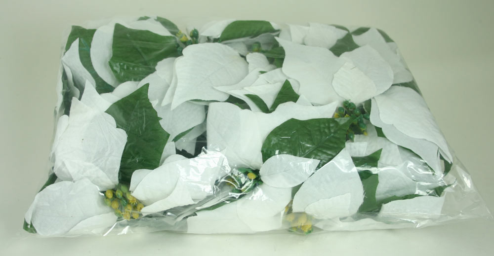 White Poinsettia Pick Bulk Pack of 25