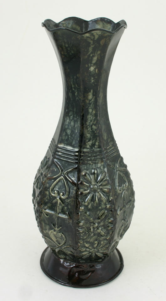 PEWTER Look Metal Vase