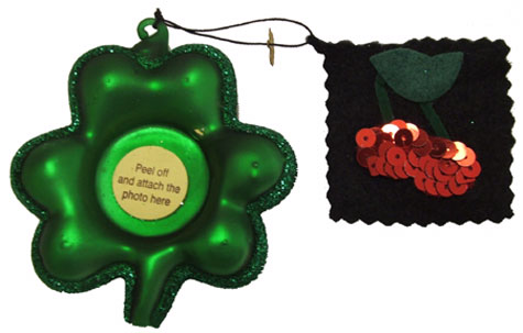 Cherry Designs Shamrock Photo FRAME Ornament