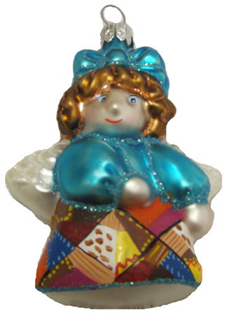 Cherry Designs Crazy Quilt Angel Ornament