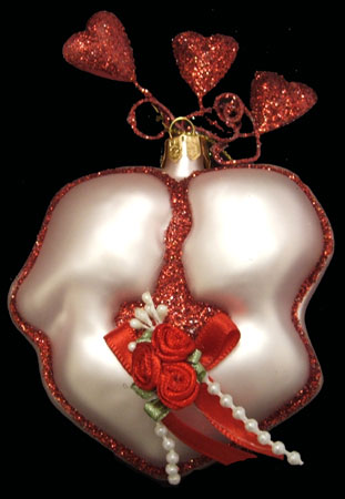 Cherry Designs Glass Heart Ornament
