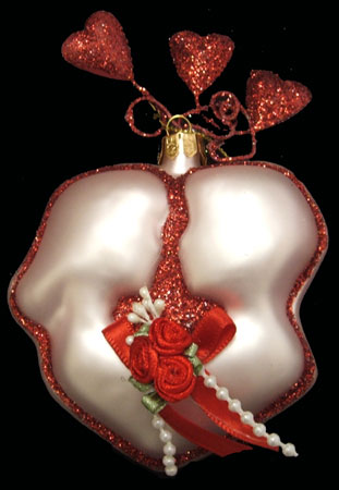 Cherry Designs GLASS Heart Ornament