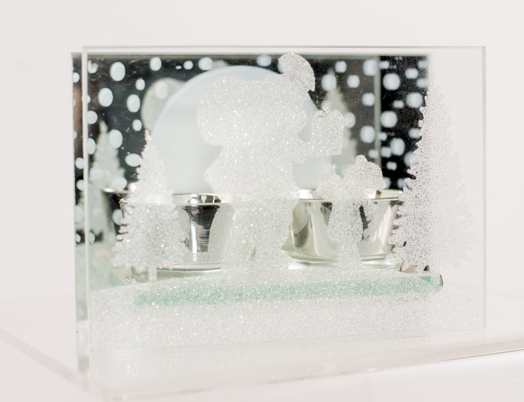 Santa with Child Glass Votive HOLDER