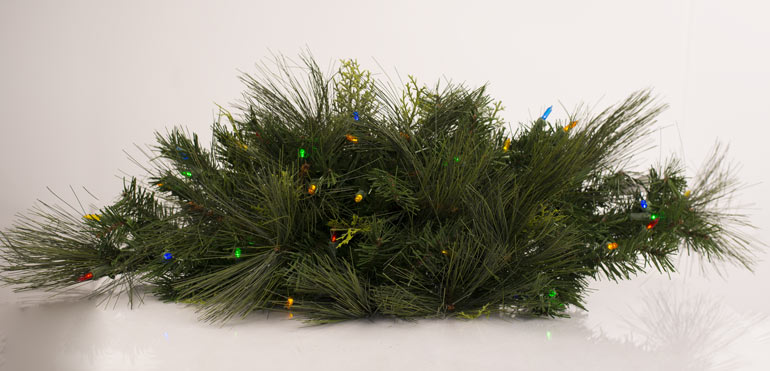 Multi Color Lighted Pine Swag 36''