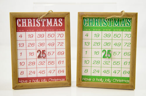 Vintage Finish Bingo Card Ornament 7''