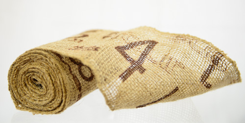 BROWN Burlap Ribbon Numbers Print 6'' x 10'