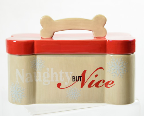 Naughty But Nice Covered DOG Treat Container