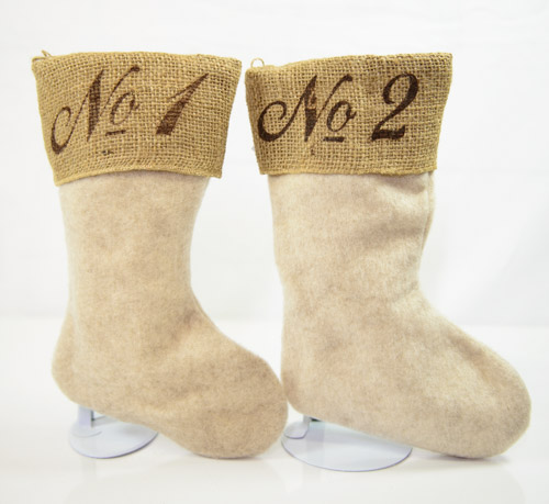 13'' Wool / Burlap Reversible Stocking