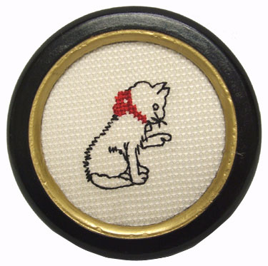 Embroidered Cat Wall Art