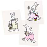 Big Pants Bunny Window Clings - Three Assorted