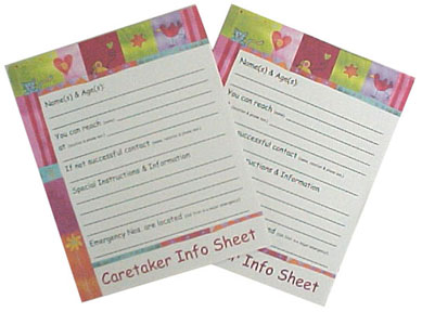 Caretaker Information Pads -- Set of 2